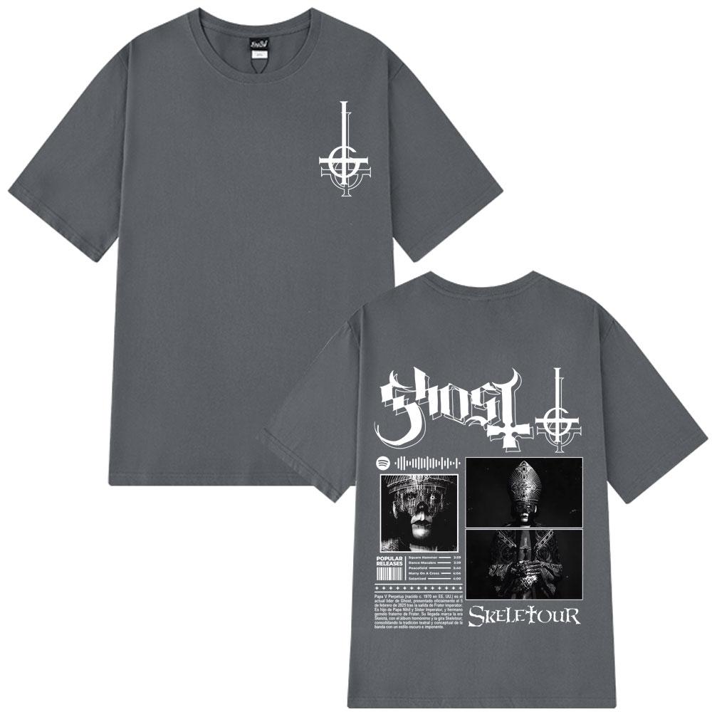 2025 Summer Tour Ghost Band Apparel Shirt Men Women New Skeleta Album Funny Pure 100% Pure Cotton Printed Breathable T-shirt Y2k
