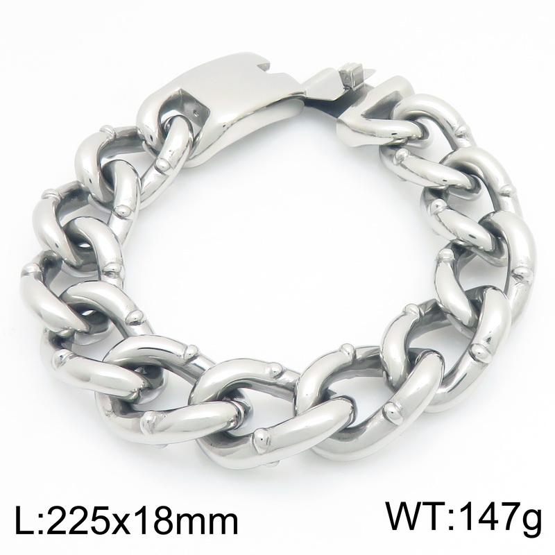Vintage Bracelets for Man Men's 18MM Width Rivet Cuban Chain Bracelet Cool 316L Stainless Steel Jewelry Gifts for Him Father Dad