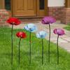 2Pcs Weather-resistant Outdoor Iron Art Flowers Large Artificial Flower Ornaments  Yard Art