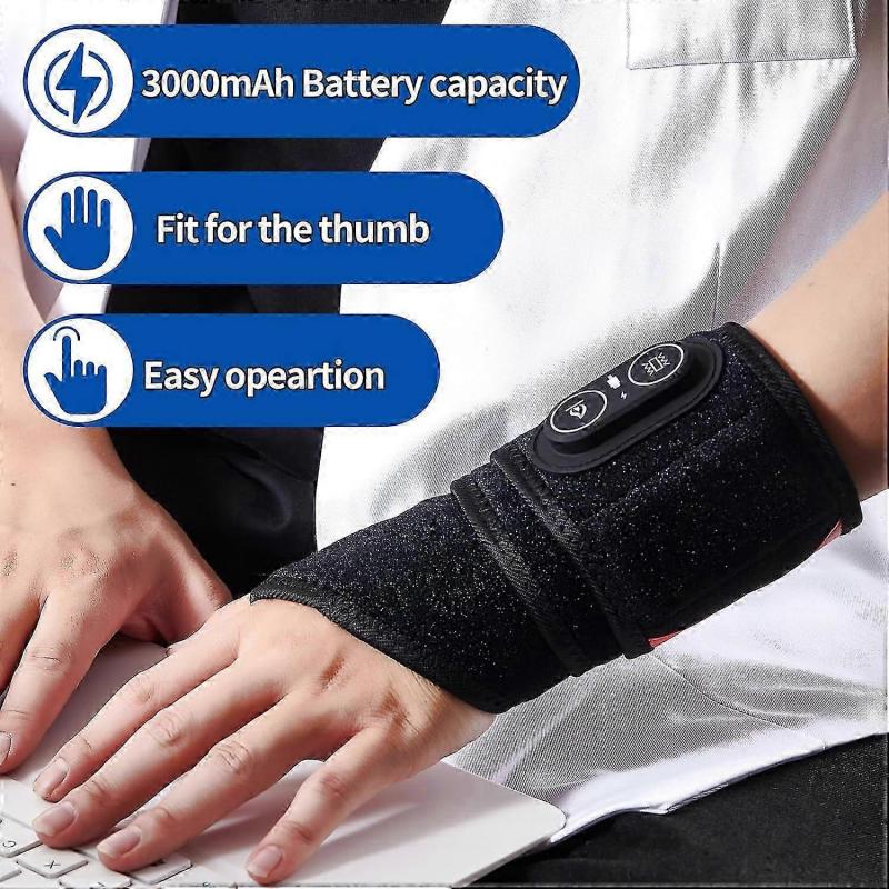 2025 Latest Model  Red Light Cordless Wrist Heating Pad Massage for Carpal Tunnel with 3000mAh Battery,Hand Arthritis,Wrist Pain Relief, He
