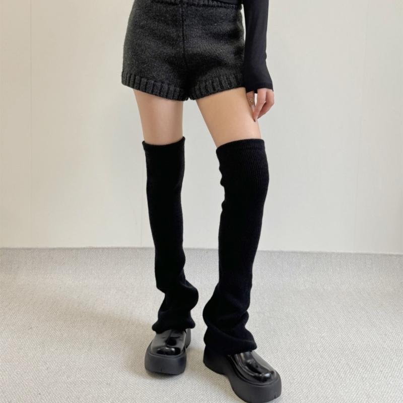 Damen Mädchen Süße Beinwärmer Gestrickt Ausgestellte Beinärmel Goth Häkeln Lockerer Bund Knöchel Haufen Socken Oberschenkel Hohe Socken