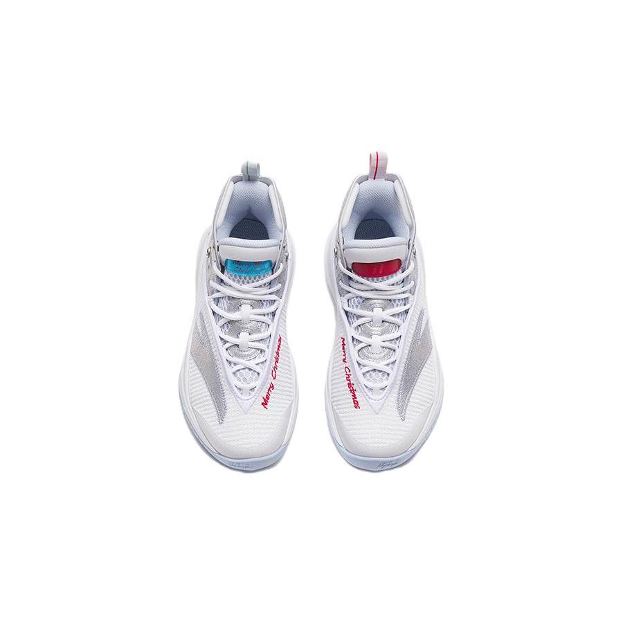 Anta Kids KT8 Non-Slip Shock Absorbing Wear-Resistant High-Top Basketball Shoes Kids Basketball Shoes Silver Blue 312311130-10