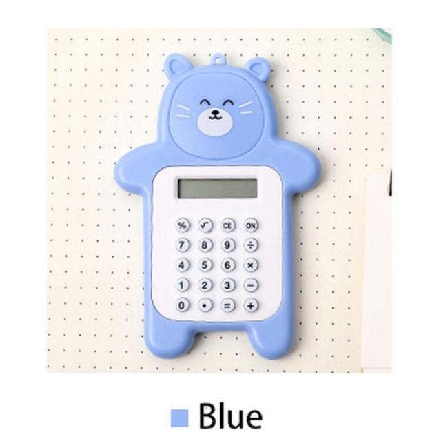 

Мини-калькулятор цифр с медведем, портативный милый калькулятор, карманный размер, 8 дисплеев, милый креативный калькулятор с медведем из мультфильма, офисные принадлежности синий