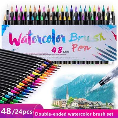 Aquarell-Pinsel-Set, 24/48 Farben, wasserbasierte Zeichnungsmarkierungspinsel, Aquarell-Geschenke