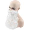 Santa Claus Long Curly White Wig Beard with Elastic Band