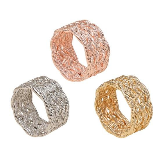 Anillo para Bufanda de Moda Textura Tejida Hueca Deslizador para Bufanda Anillo Clip para Bufanda de Seda para Mujeres Pañuelos Bufandas Camisas