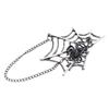 Punk Spiders Net Lapel Pin with Chain Halloween Costume Jewelry Accessories for Women Men, Punk Chain Brooch Lapel Pin
