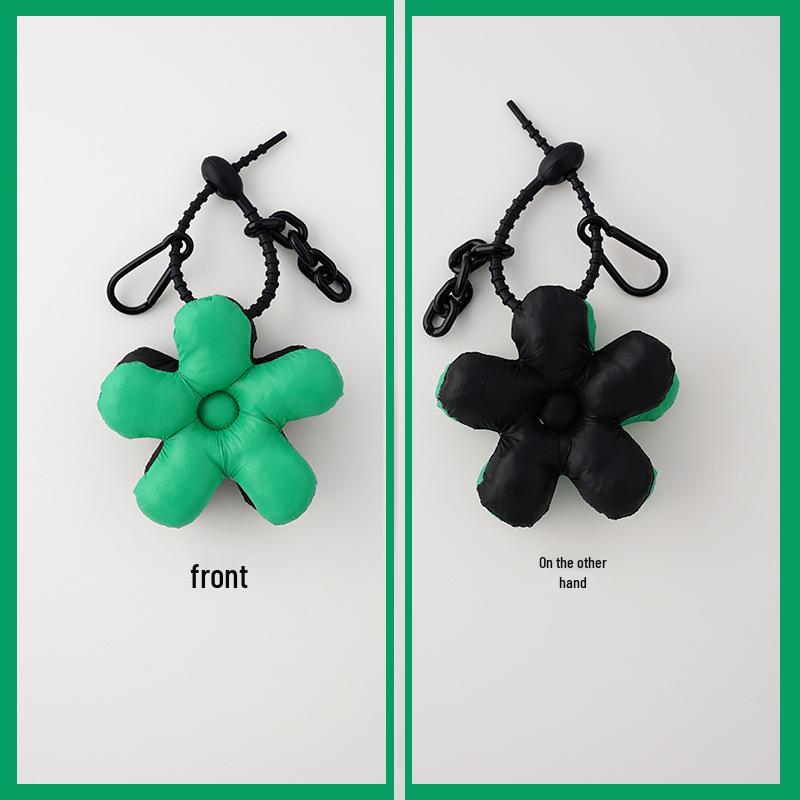 Pingente de Flor da Moda: Chaveiro de Nó de Corda Vermelho Rosa Fofo Dupla Face para Bolsas, Mochilas e Carros