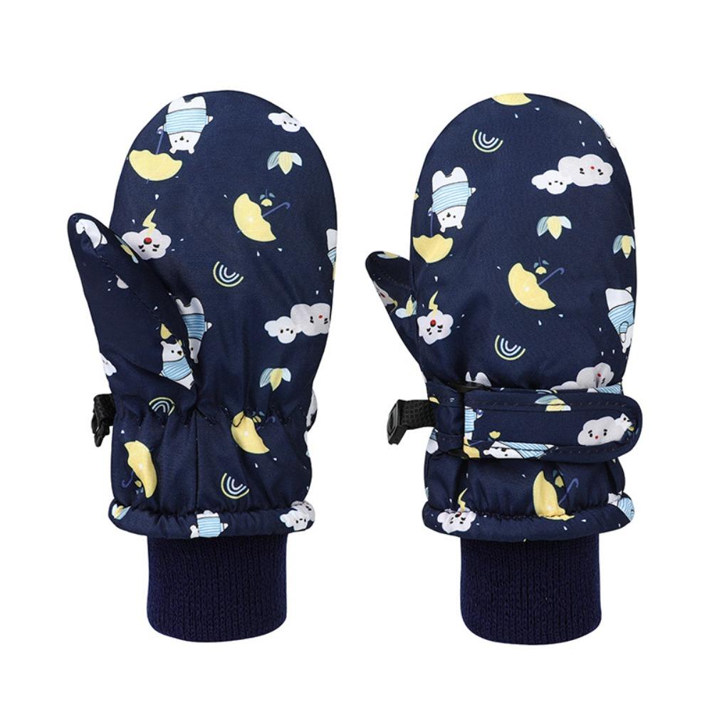 Windproof Children Ski Gloves Waterproof Warm Mittens Printed Kids Winter Gloves Baby Boy