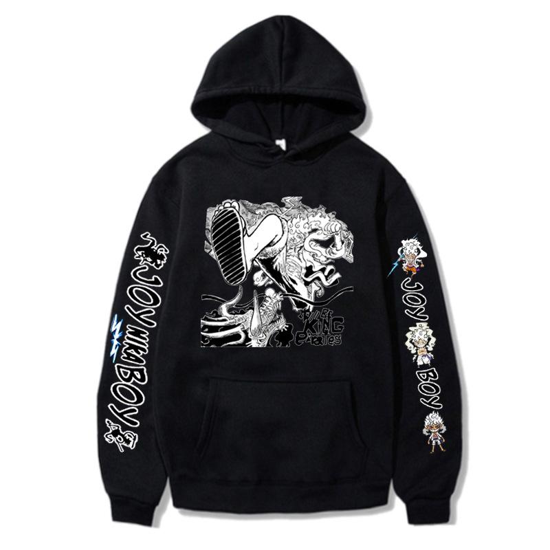One Piece Luffy Five-Speed Print Long Sleeve Hoodie