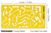 Traceease Trace Simple Trace Stable, Bullet Journaling, Geometric Stencil Arrow Drawing & Marking Symbols Plastic Ruler, 17.7 Cmx