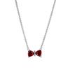 Classic Shiny Red Jewelry 925 Silver Exquisite Heart-shaped Bowknot Ring Necklace Bracelet Women's Jewelry Party Gifts