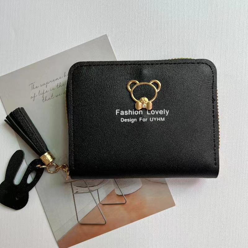 Cartera de cuero para mujer de moda clásica y moderna (3 ranuras para tarjetas, 2 ranuras para efectivo, 1 monedero) Bolso ligero y lujoso para mujer, ideal para estudiantes y niñas