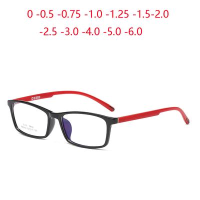 TR90 Hyperelasticity Teenagers Prescription Eyeglasses For Nearsighted Square Children Optical Spectacles 0 -0.5 -0.75 TO -6.0