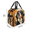 Bernese Mountain Dog In Autumn Insulated Lunch Bag for Women Kids Portable Food Boxes Thermal Lunch Box Tote