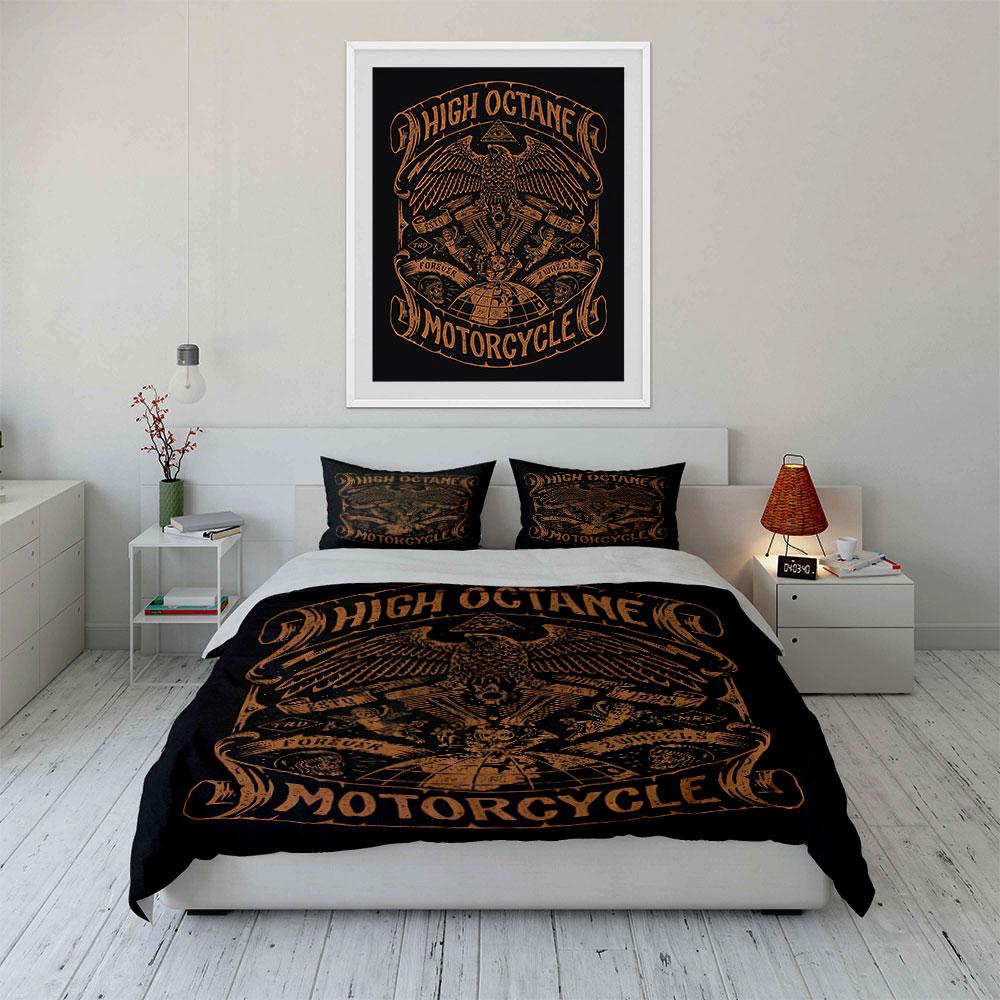 Eagle, Motorcycle, and Typography. Bedding Sets Duvet Cover Sets Duvet Covers Pillowcases(1 * Duvet Cover 2 * Pillowcases, Without Duvet Insert)