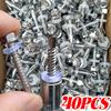 20/40PCS Stainless Steel Hexagon Washer Head TEK Self-Tapping Screws Assorted Sizes Self Drilling Point Screws DIY Handware