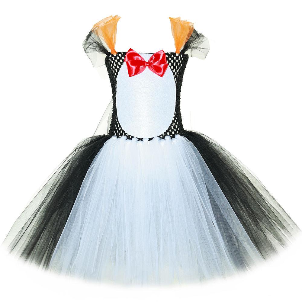 Disfraz de Pingüino para Niñas Halloween Carnaval Fiesta Actuación en Escenario Vestido Tutú Atuendo Disfraz de Animal Elegante para Niñas Ropa Linda