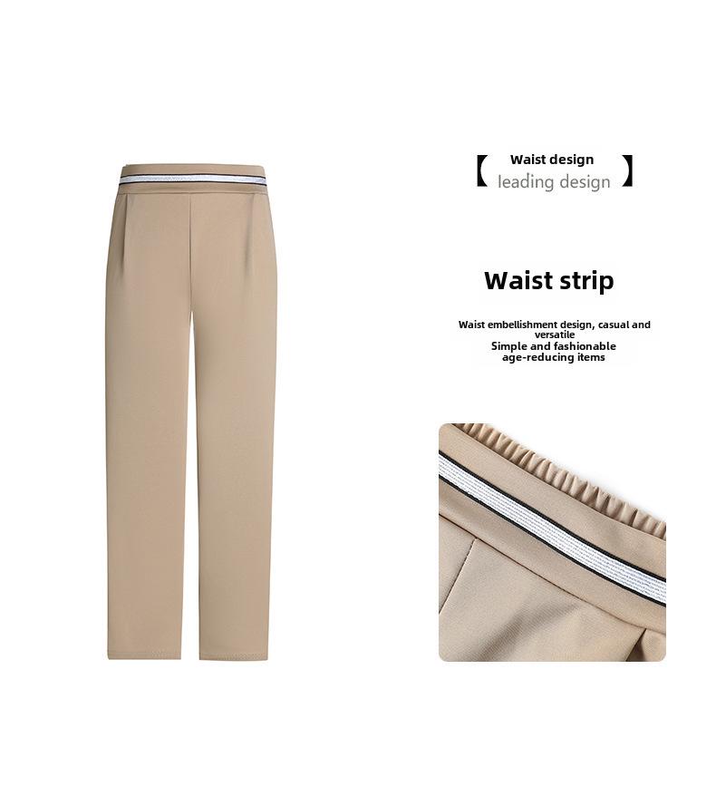Women's High-Waisted Stretch Casual Pants - Summer 7/8 Length, Comfortable Fit