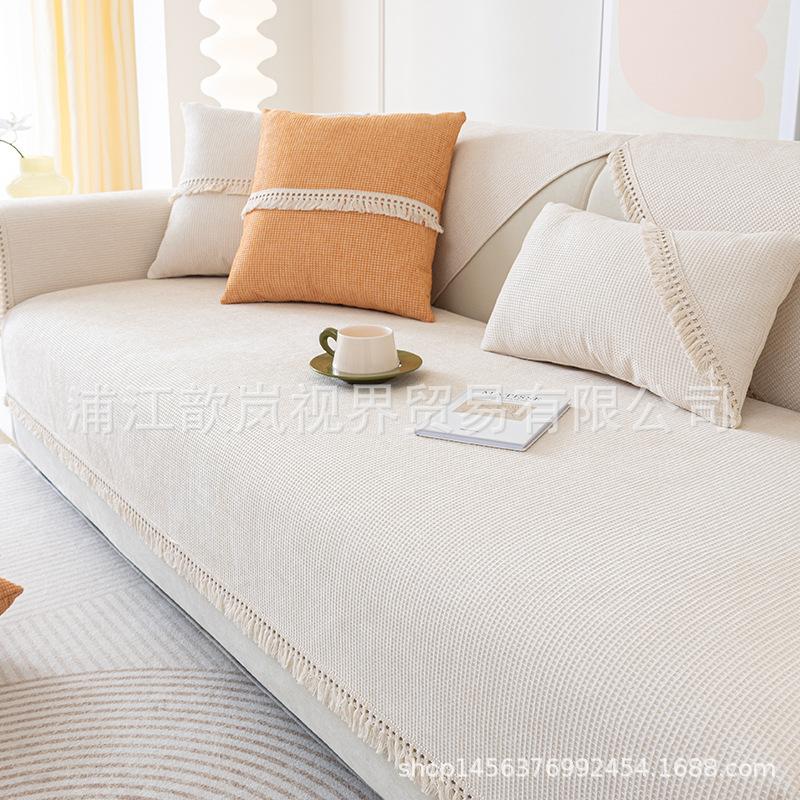 Sofa Cushion Four Seasons Universal Light Luxury Style Living Room Chenille Non-Slip Seat Cushion High-End Sofa Cover Cloth Towel
