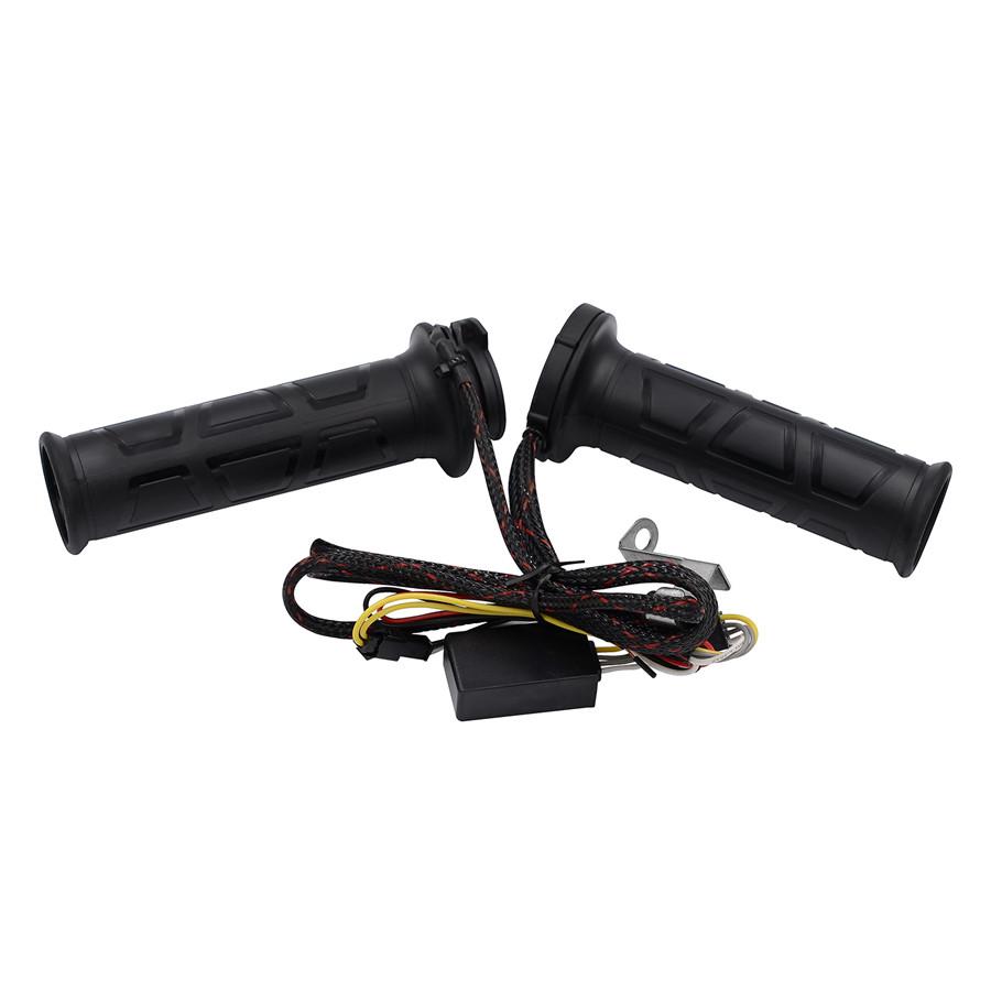 Black 7/8" Motos Motorcycle  Electric Heated Handle Motorbike Heating Grips Set