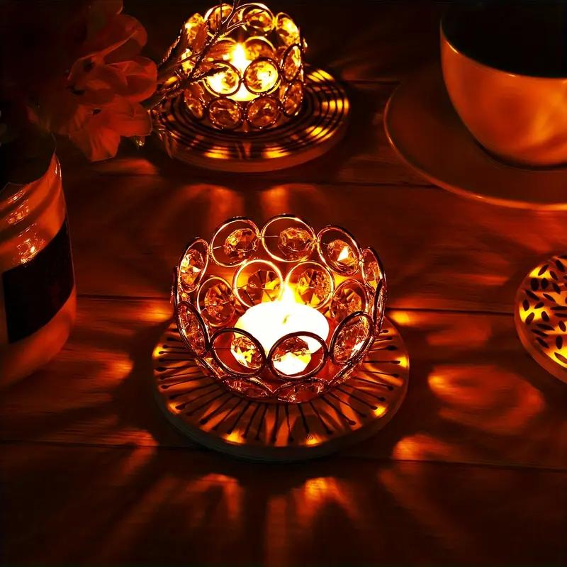 1PC Crystal Wedding Decoration High-quality Gift Safe Placement Romantic Elegant Living Room Decoration Bedroom Candle Vessel