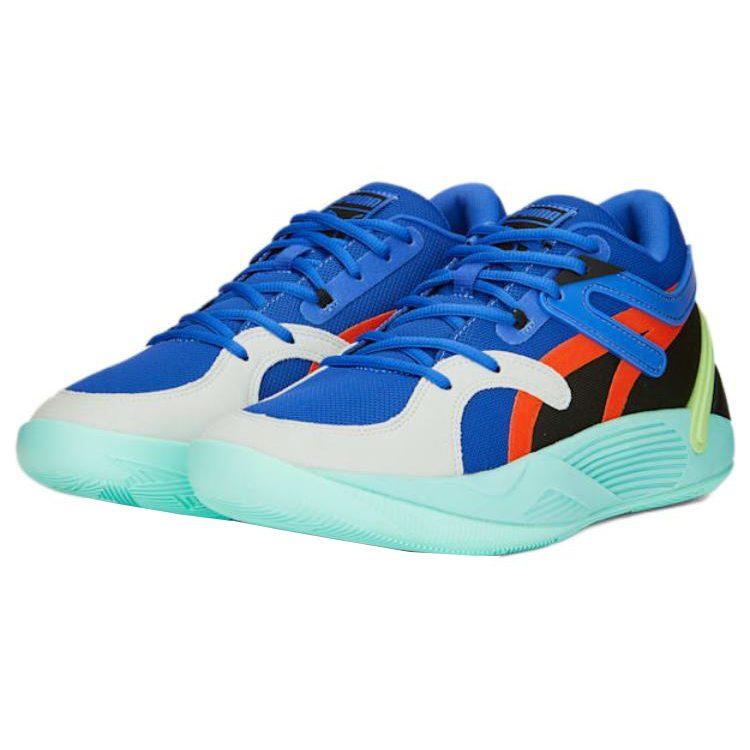 Puma Trc Blaze Court Cushioning Slip Resistant Abrasion Resistant Low Top Basketball Shoes Unisex Blue 376582-28