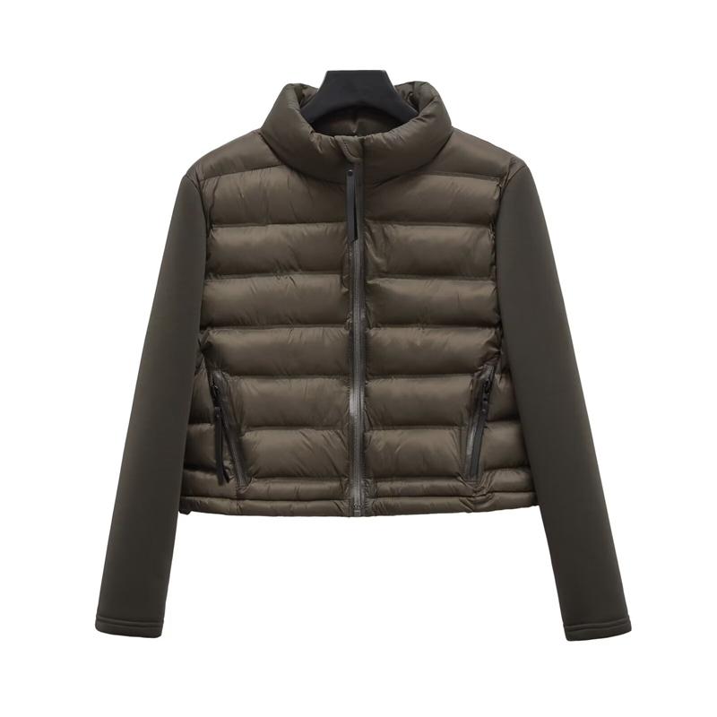 Autumn Women's Clothing Commuter Versatile Stand-up Collar Slim Stitching Short Cotton Jacket for Women
