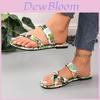 2024 New Arrival Women's Floral Print Beach Flip Flops Cross-border Large Size 43 Flat Toe Women's Slippers Wholesale
