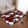 Skull and Rose Pattern Carpet, Red and Black Gothic Home Decor Rug Suitable for Use As an Anti-slip for Living Room Bedroom Sofas