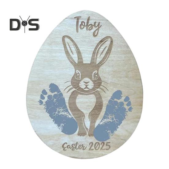 

Пасхальный кролик, след, знаки, мой первый пасхальный сувенир, деревянное пасхальное украшение для вечеринки на Пасху Rabbit