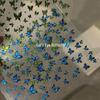 Blue Butterfly Glitter Nail Stickers - Cat Eye Fairy Design, Adhesive Back, Small Patterns