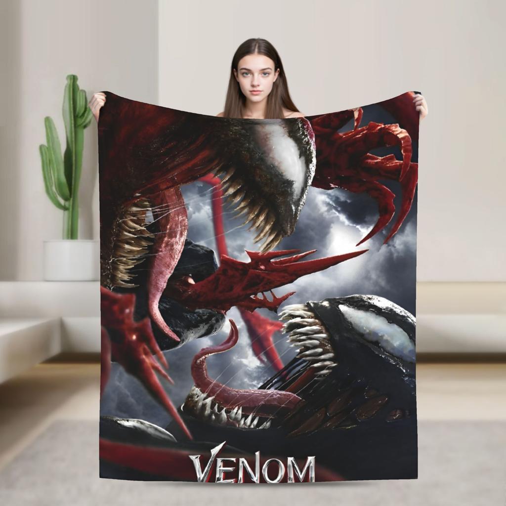 Venom cartoon Blanket Travel Office Flannel Throw Blanket For Couch Chair Sofa Bed Soft Design Quality Bedspread Gift