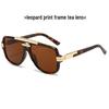 Trendy European-American Retro Square Frame Men's Metal Sunglasses