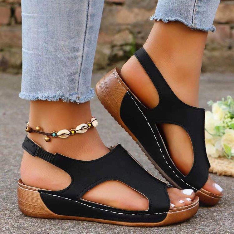 Plus-size Shoes Women's Thick-soled Sandals and Style-stitched Shoes