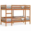 Bunk Bed Wax Brown 90x200 cm Solid Pine Wood