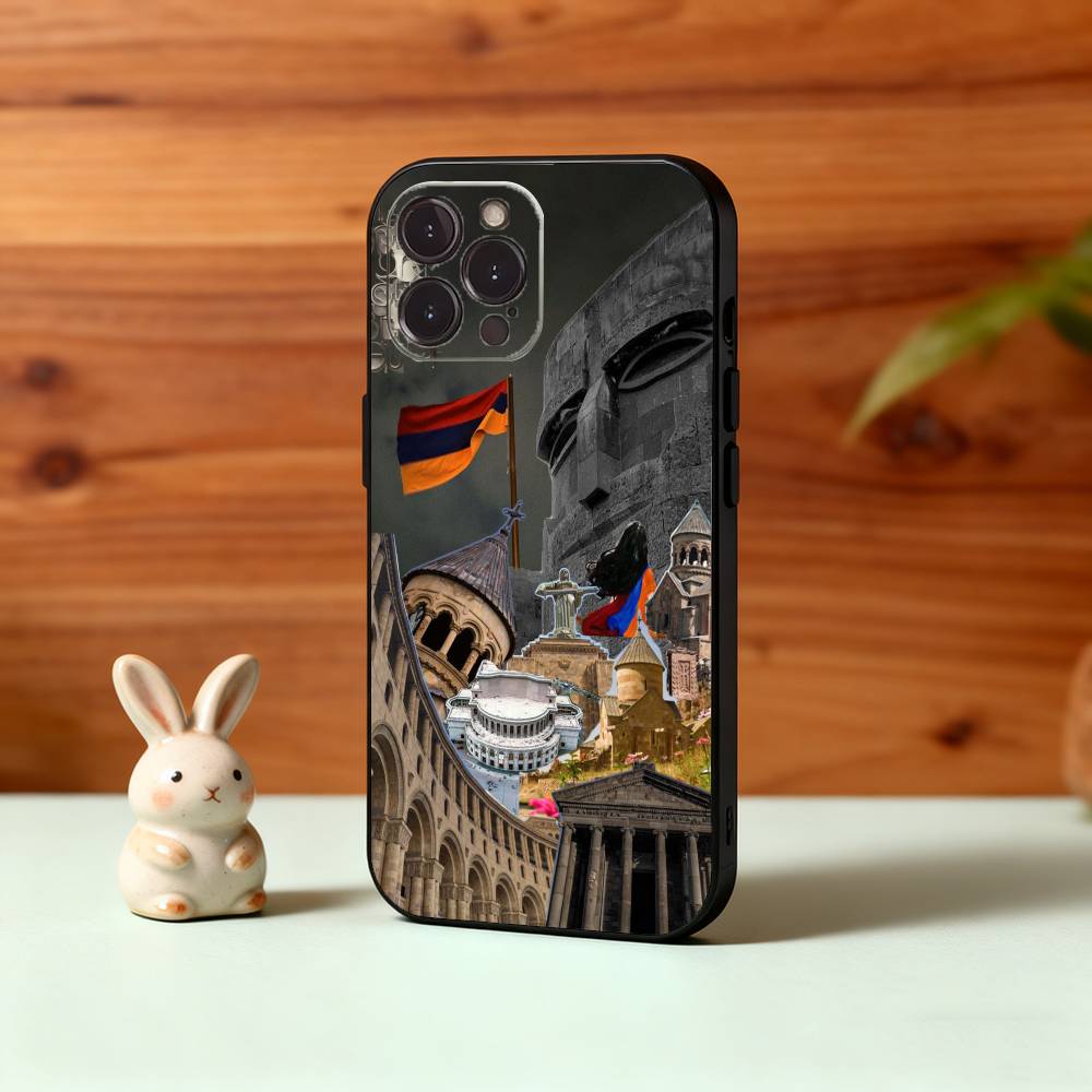 A-Armenia Flag ART Phone Case For iPhone17,16,15,14,13,12Plus,Pro Max,XS,5G Soft Silicone Black Cover
