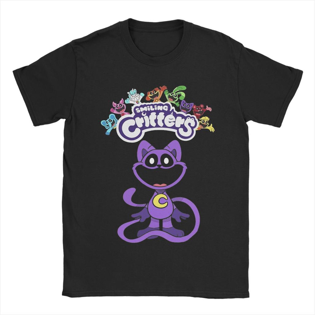 Funny Catnap and Dogday Smiling Critters T Shirt Mens Cotton Short Sleeve Oneck Summer Tops