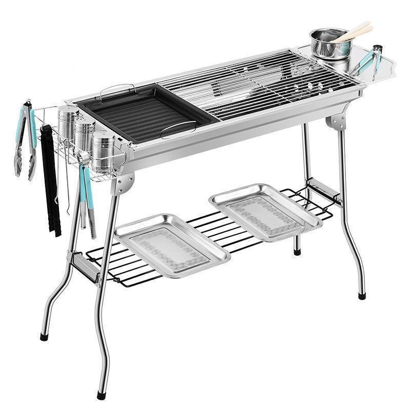 Portable Outdoor Folding Charcoal Barbecue Grill Rack