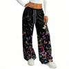 Women's Casual And Fashionable  Elastic Waist Loose Wide Leg Pants