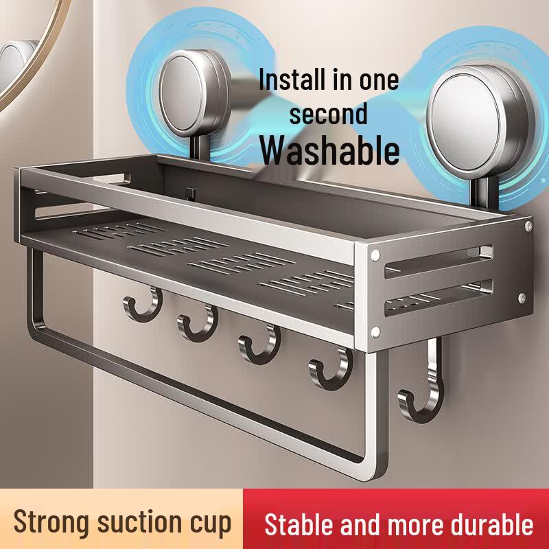 Suction Cup Bathroom Shelf & Towel Rack