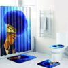 African Woman Digital Printing Creative Shower Curtain Floor Mat Set Bathroom Carpet