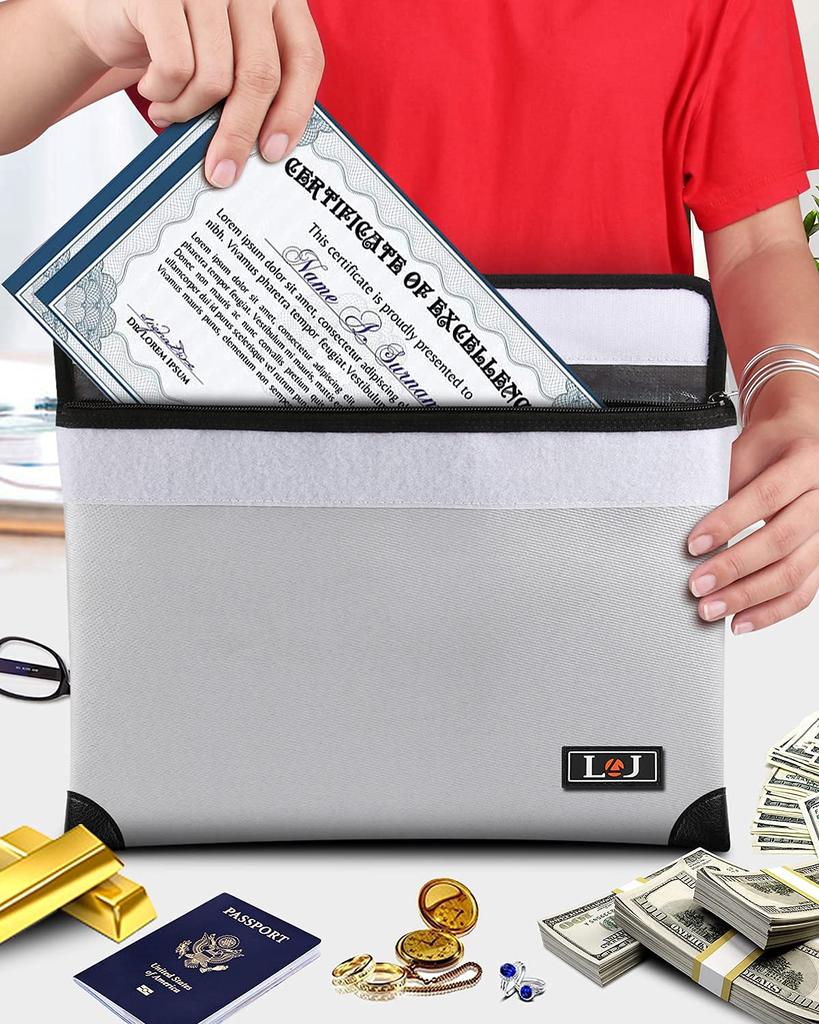 Fireproof Safe Document Storage Large Safe for Home Storage Bag, Case, Fireproof, Explosion-Proof, Waterproof, Heat-Resistant (2093°C), Capacity,