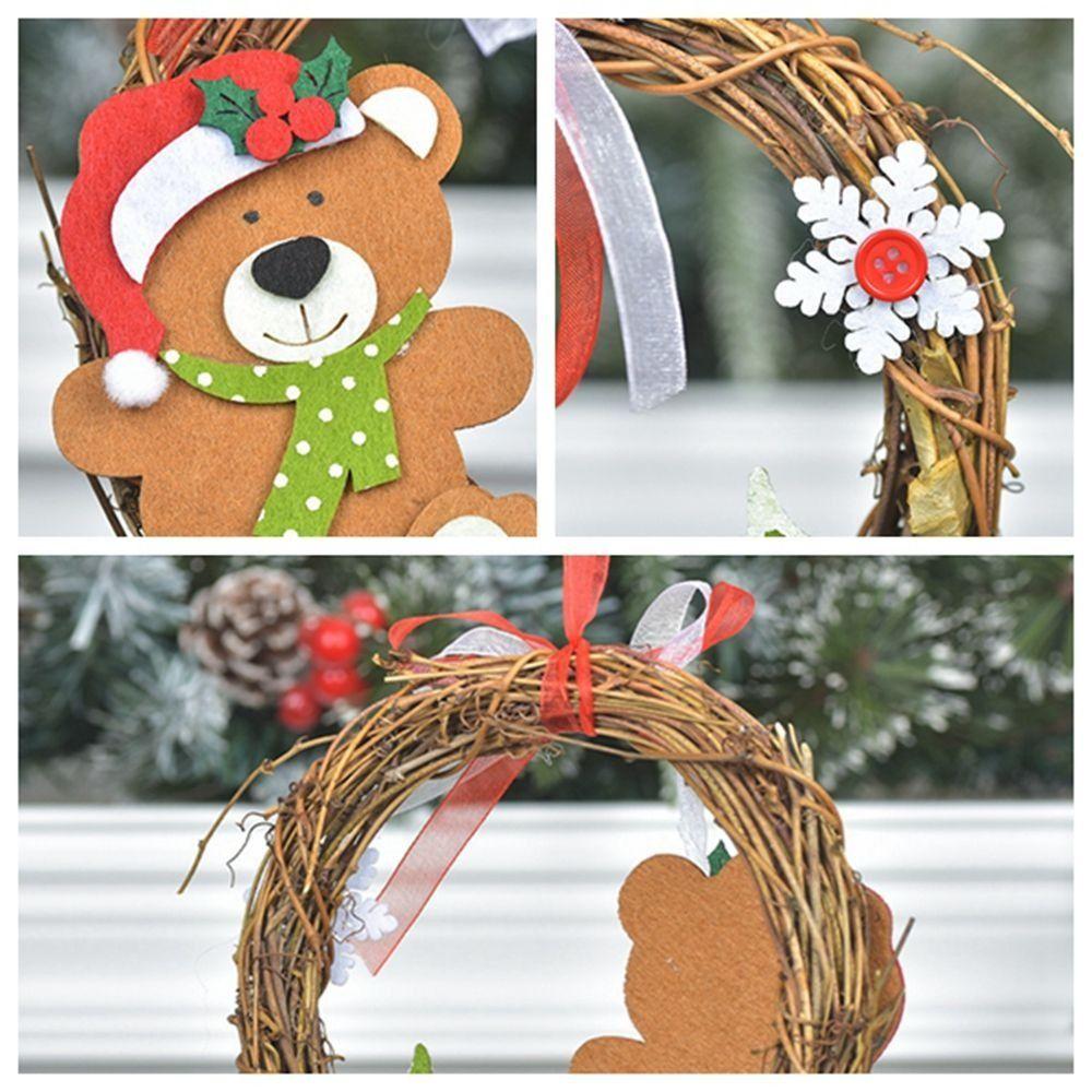 DIY Christmas Xmas Wreath Cute Santa Hanging Ornaments Christmas Tree Accessories  Window Props