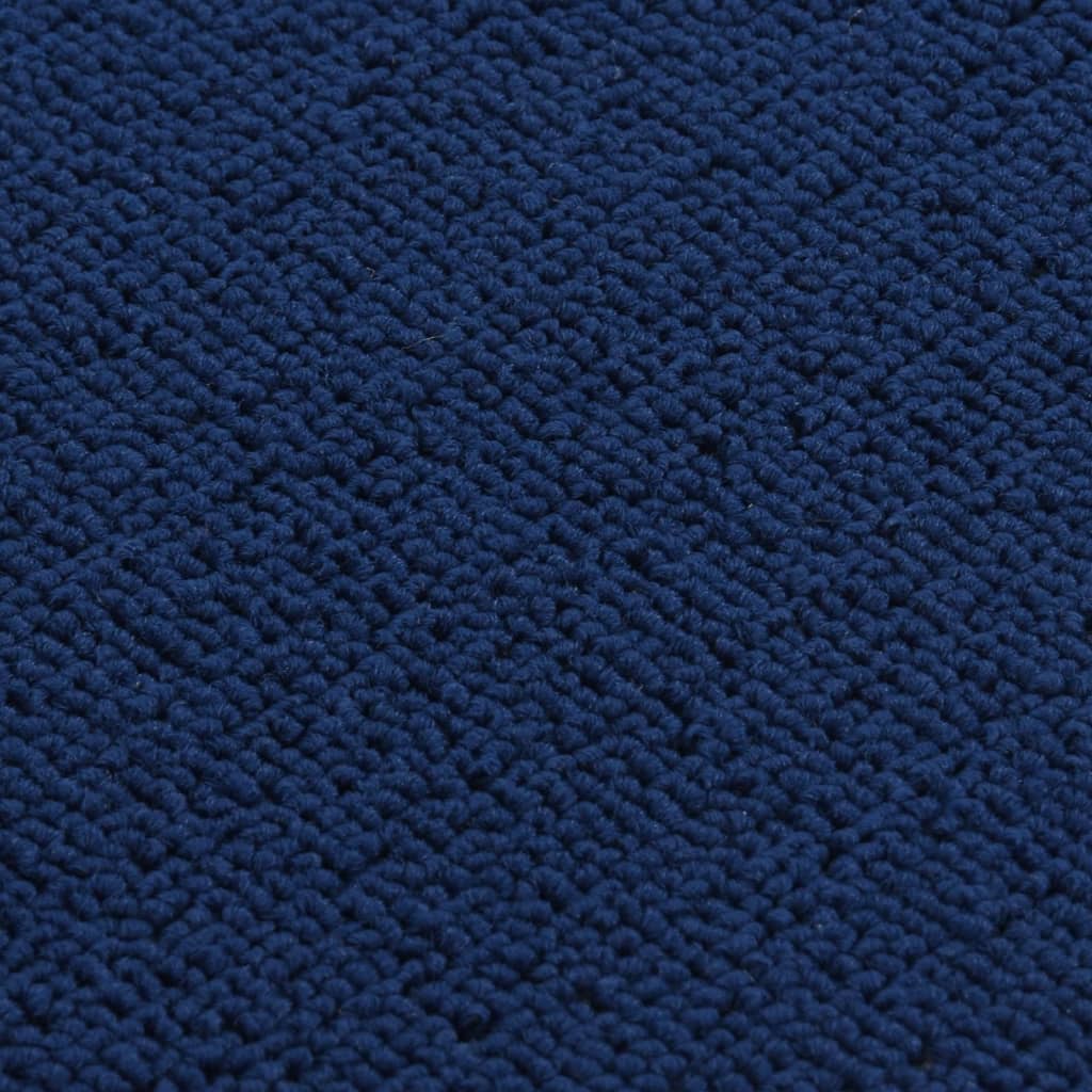 Non Slip Stair Mats 15 pcs 75 x 20 cm Navy Blue Rectangular
