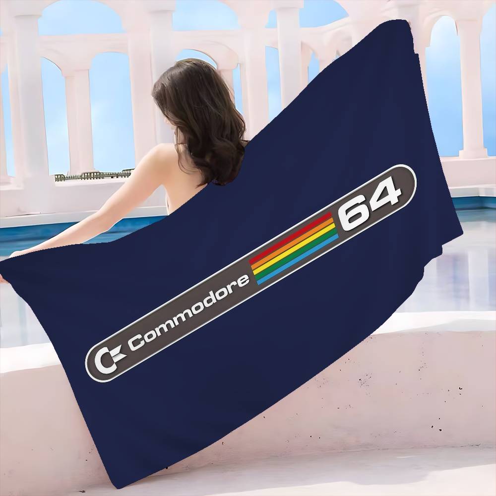 Commodore 64 logo Microfiber Blanket Quick Drying Beach Towels Oversized Printing Super Absorbent Pool Towel Blanket