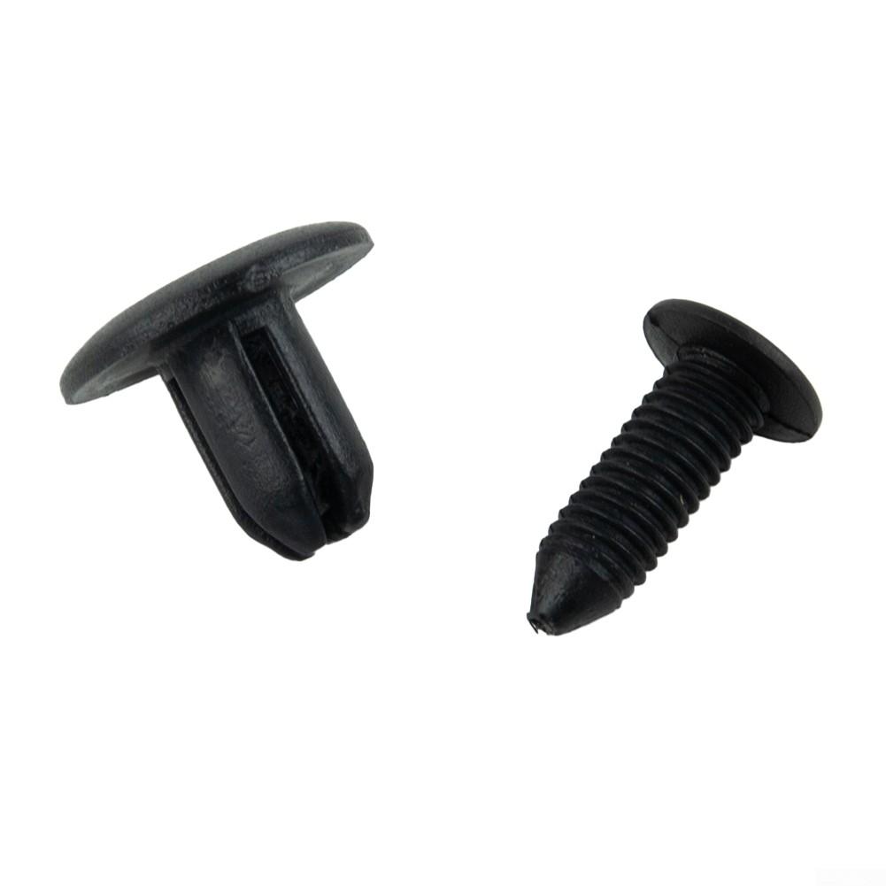 50PCS 8mm Hole Plastic Rivets Fixing Fastener Push Clips Black Fit For Many Cars