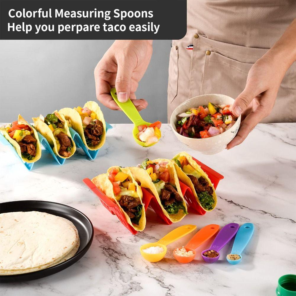 4Pcs Plastic Taco Holders Wave Shape Mexican Pancake Stand Creative Food Pallet  Tortilla