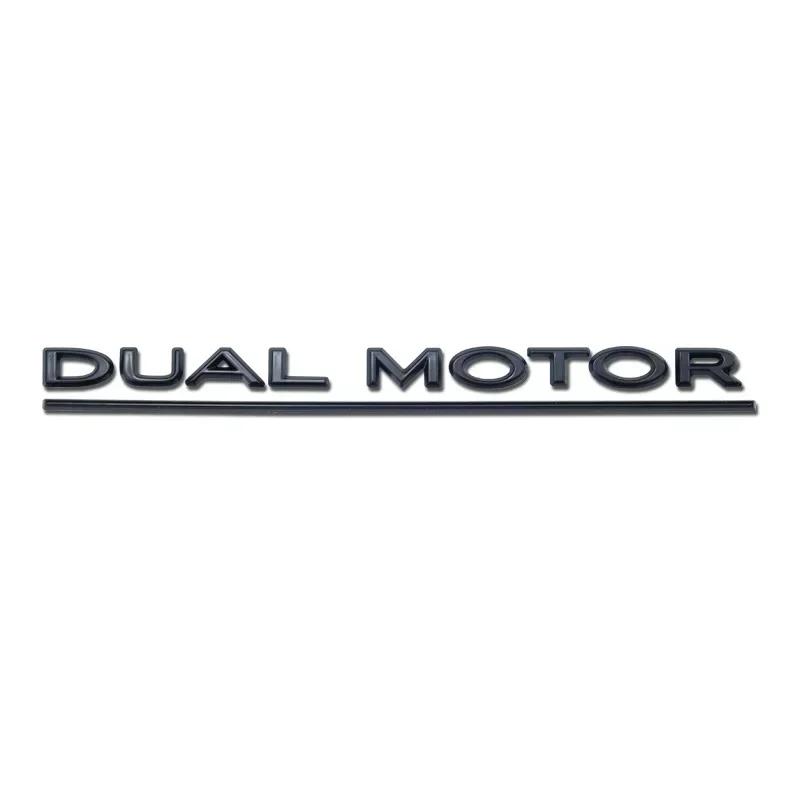 ABS Dual Motor Letters Rear Boot Tailgate Trunk Logo Emblem Badge Car Sticker Decal for Tesla Model 3 Model X Model S Y