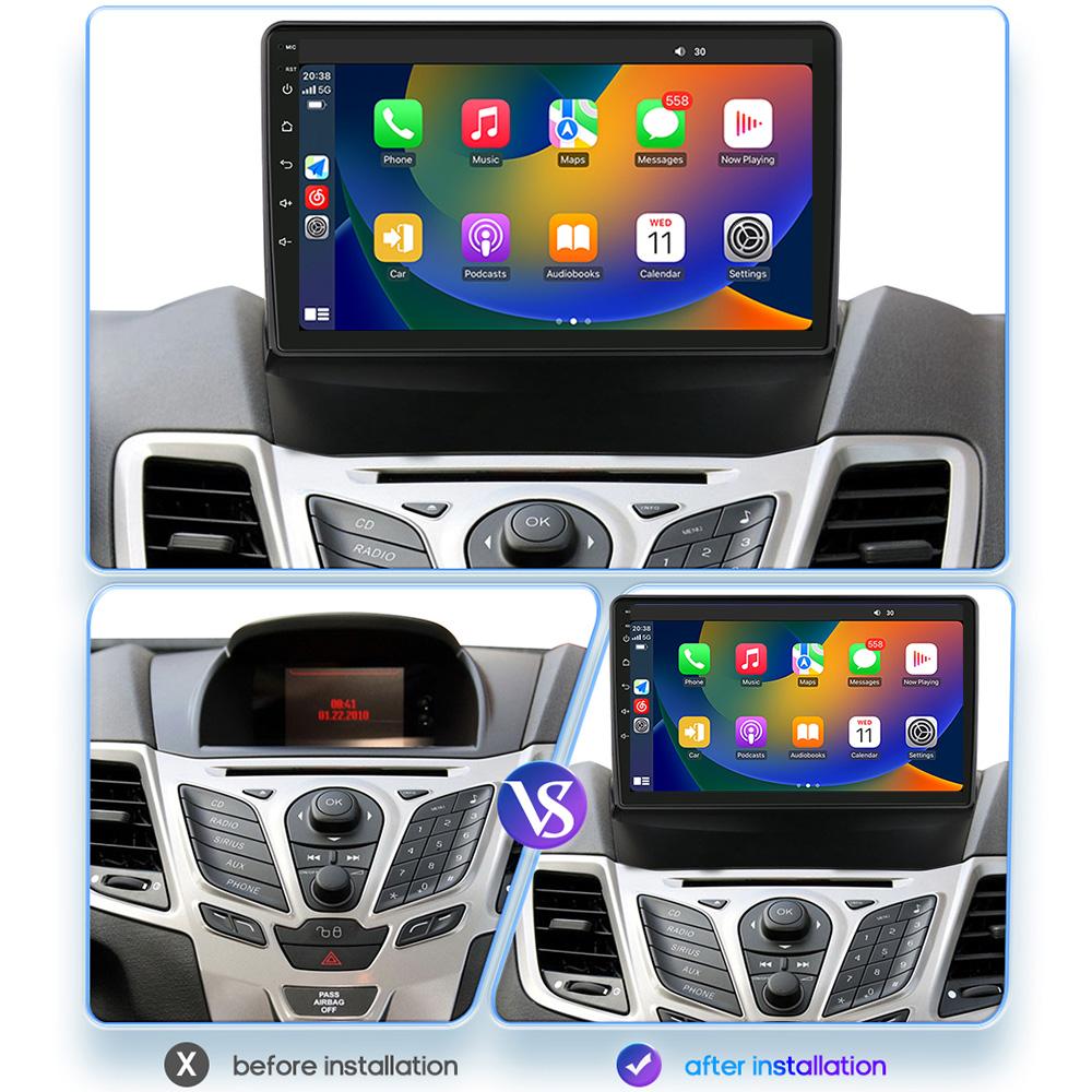 Android 13 Radio For Ford Fiesta 2008-2017 Car Stereo Multimedia Player Carplay Auto GPS Navigation 2DIN NO DVD